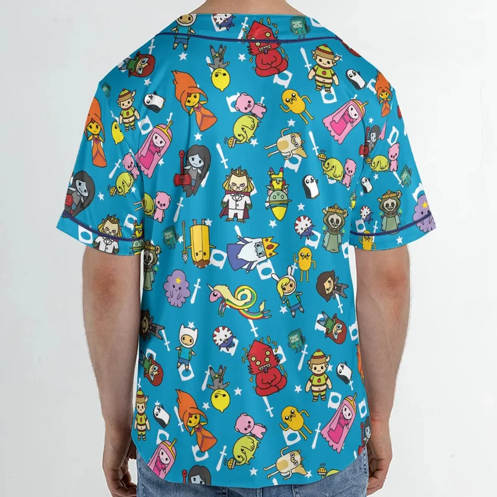 Adventure Time Characters Doodle Unisex Baseball Jersey - 2