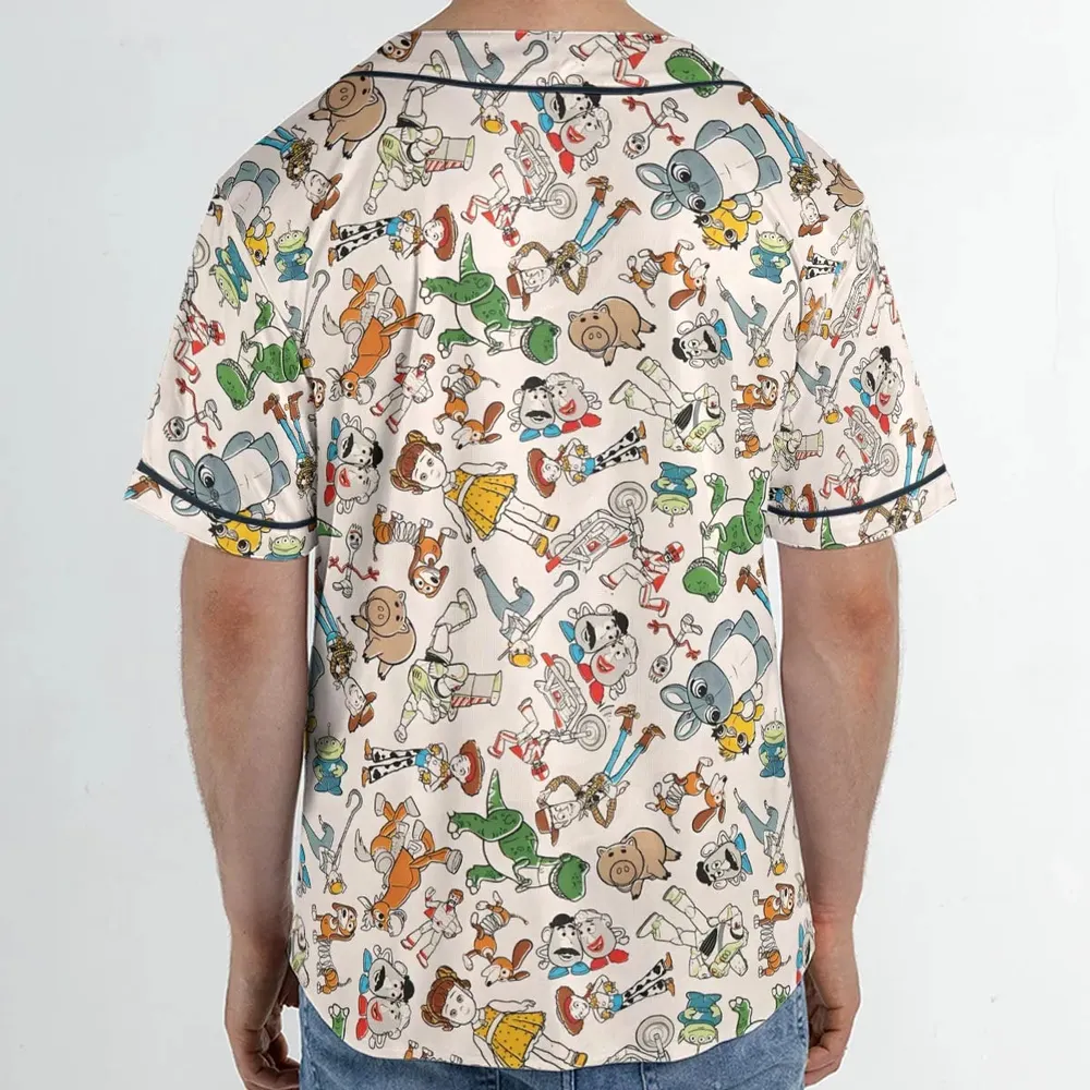 Toy Story Toss Pattern Unisex Baseball Jersey - 2