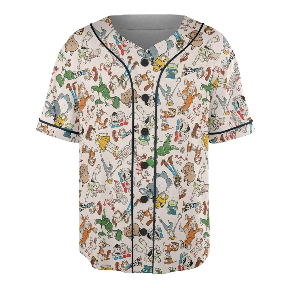 Toy Story Toss Pattern Unisex Baseball Jersey - 3