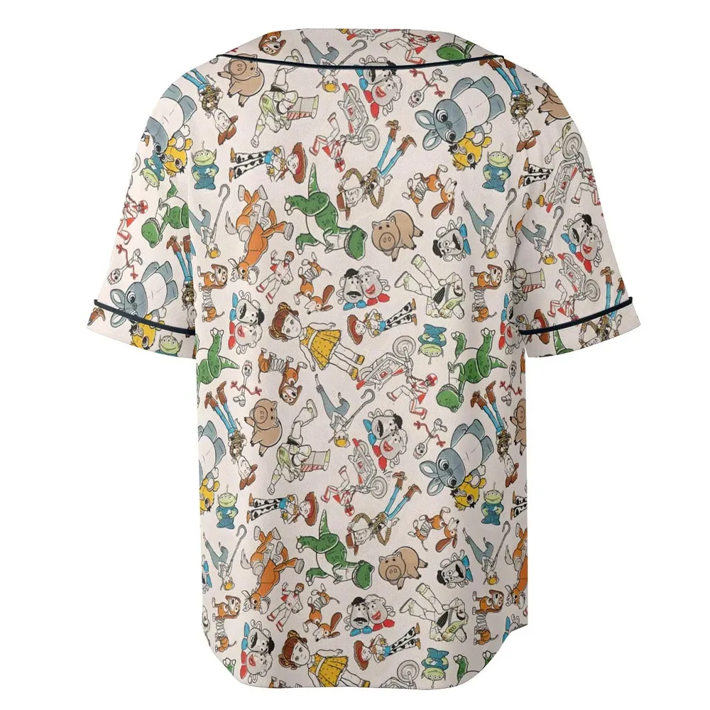 Toy Story Toss Pattern Unisex Baseball Jersey - 4
