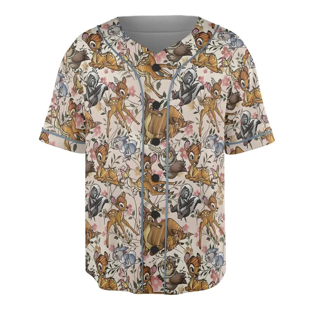 Little Wild Bambi Unisex Baseball Jersey - 3