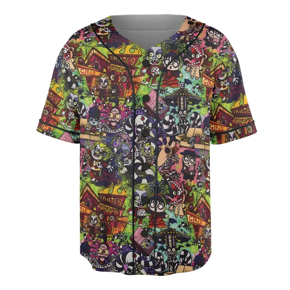 Spooky Chic Beetlejuice Unisex Baseball Jersey - 3