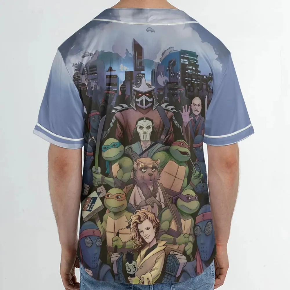 Turtles vs Ninja Teenage Mutant Ninja Turtles Unisex Baseball Jersey - 2