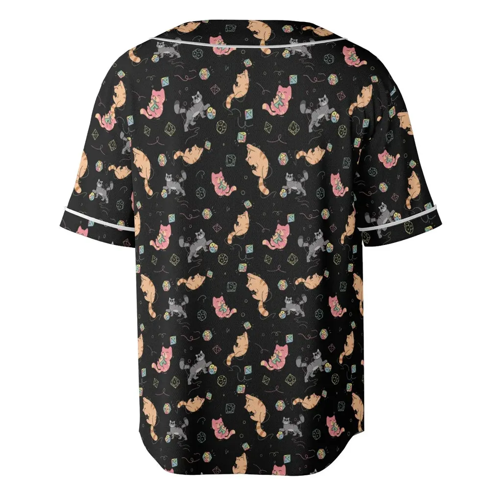 Dice Cat DnD Unisex Baseball Jersey - 4