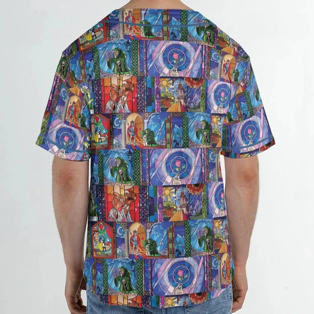 Beauty And The Beast Story Windows Unisex Baseball Jersey - 2