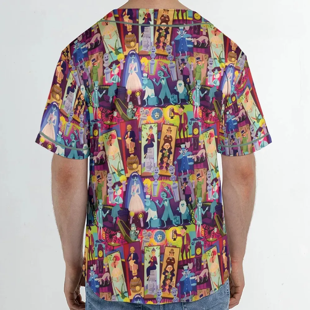 Retro Mansion Collage Unisex Baseball Jersey - 2