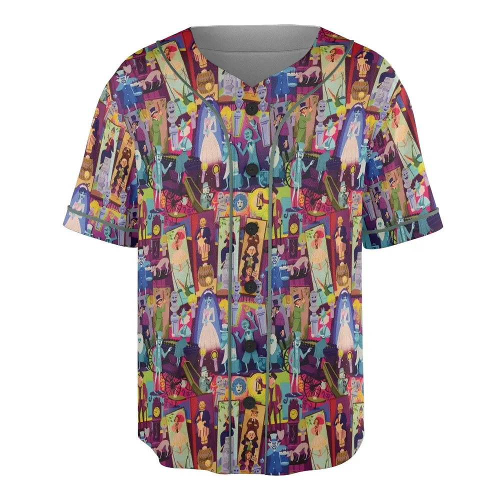 Retro Mansion Collage Unisex Baseball Jersey - 3