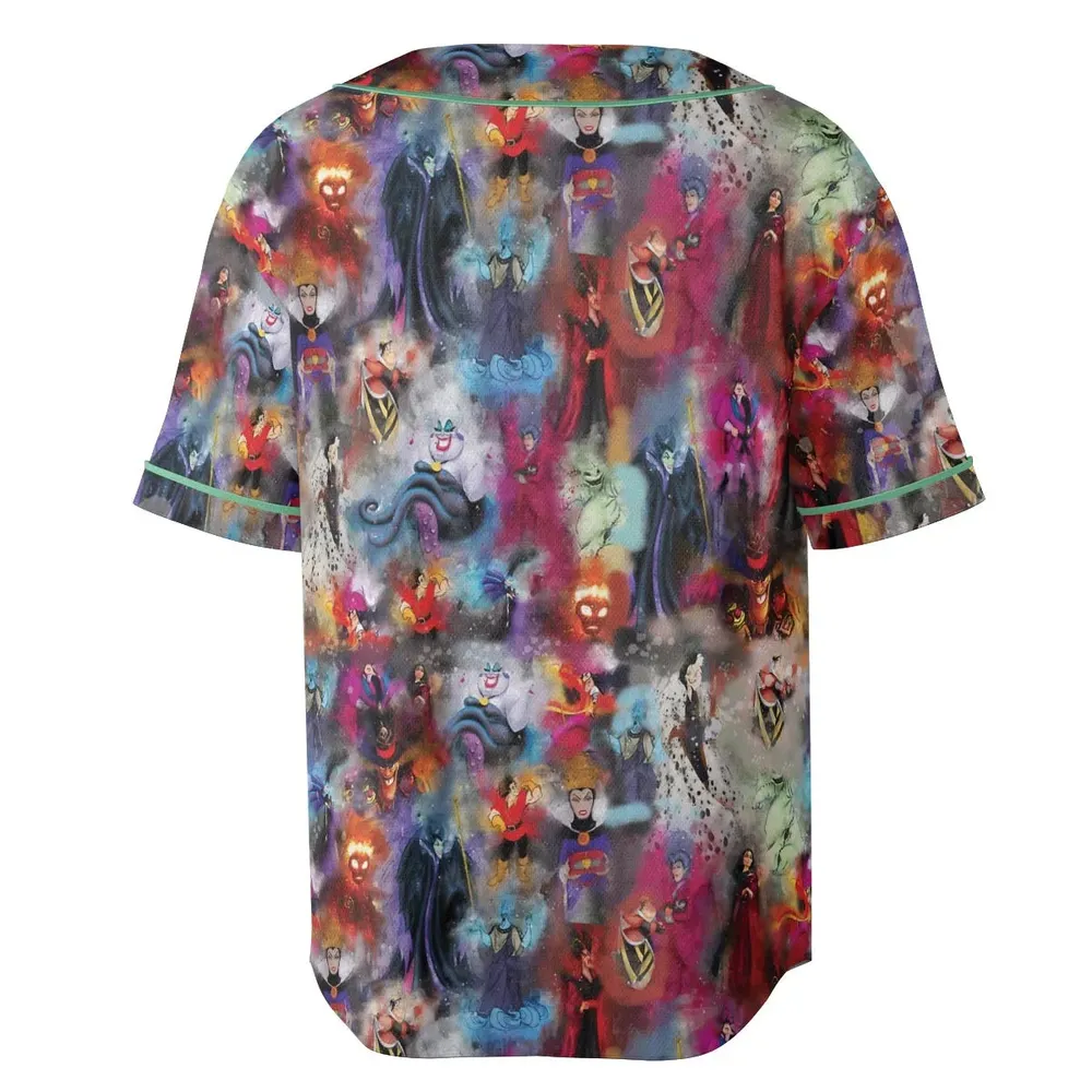 Watercolor Villains Unisex Baseball Jersey - 4