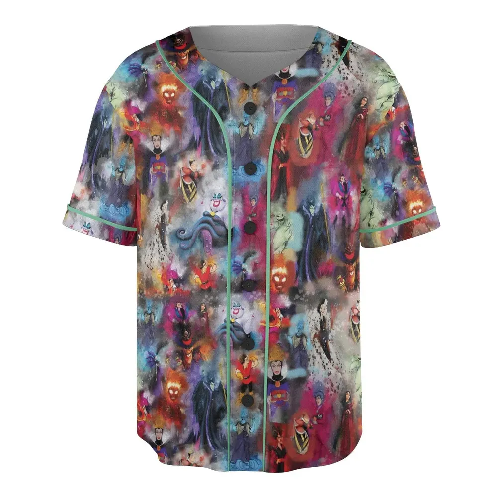 Watercolor Villains Unisex Baseball Jersey - 3