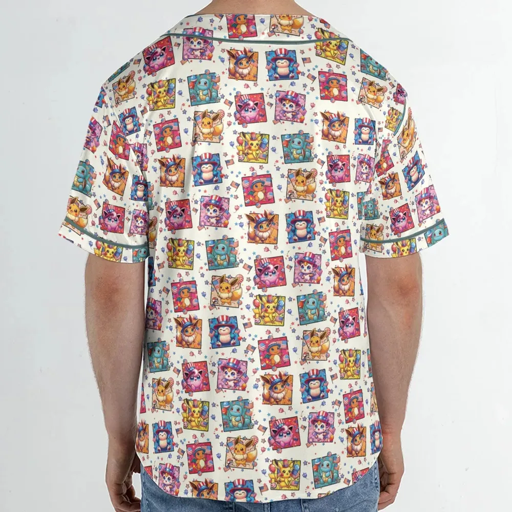 Chill The 4th Out Pokemon Unisex Baseball Jersey - 2