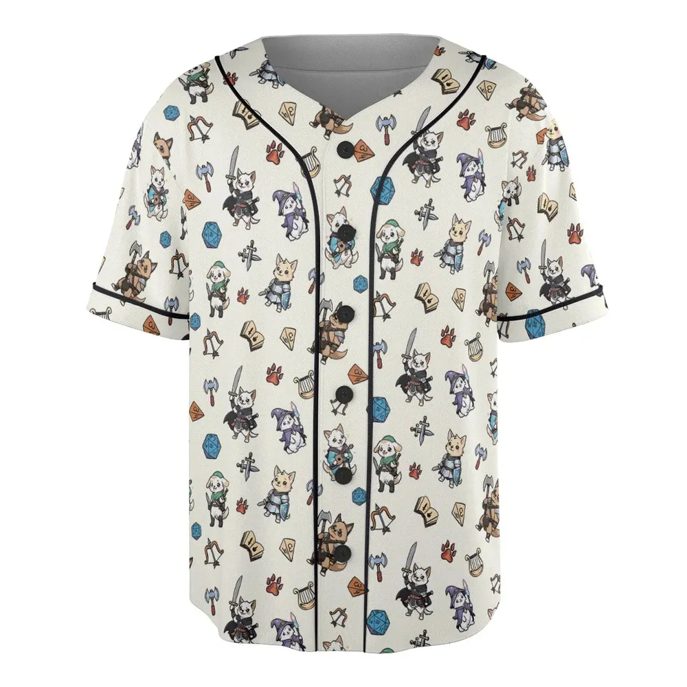 Dungeons and Dogs DnD Unisex Baseball Jersey - 3