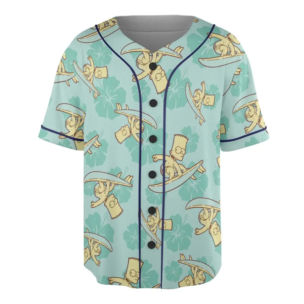 Surfing Simpsons The Simpsons Unisex Baseball Jersey - 3