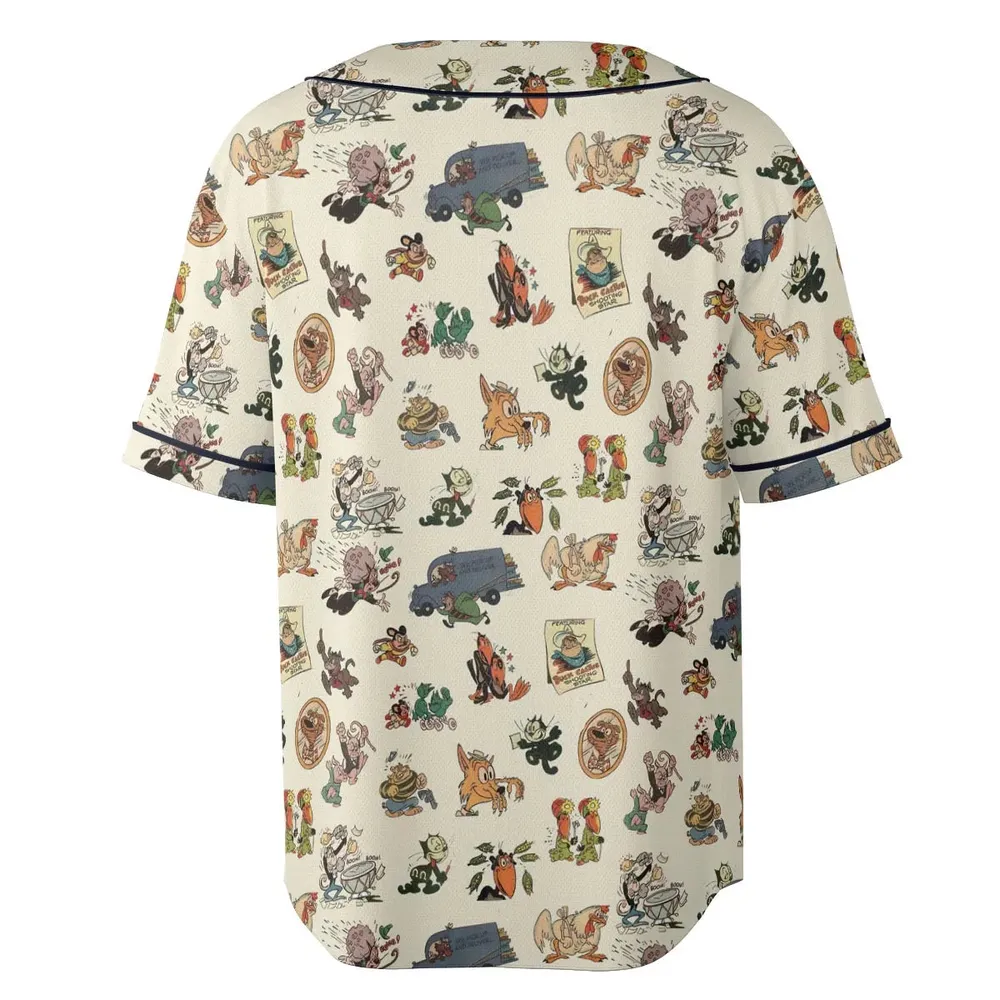 Nostalgia Terrytoons Characters Unisex Baseball Jersey - 4