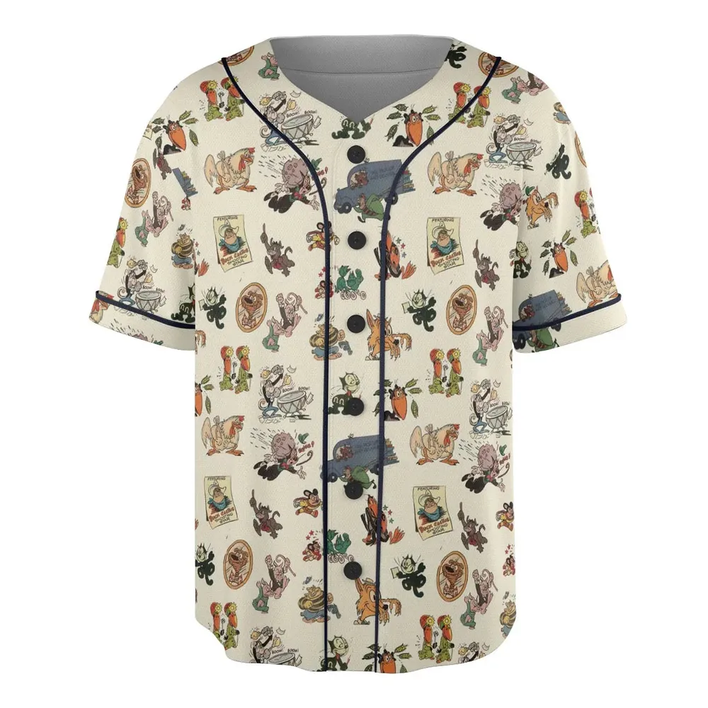 Nostalgia Terrytoons Characters Unisex Baseball Jersey - 3