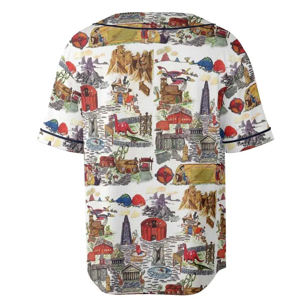 History Of Bedrock Flintstones Unisex Baseball Jersey - 4