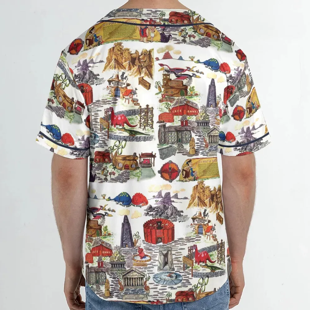 History Of Bedrock Flintstones Unisex Baseball Jersey - 2