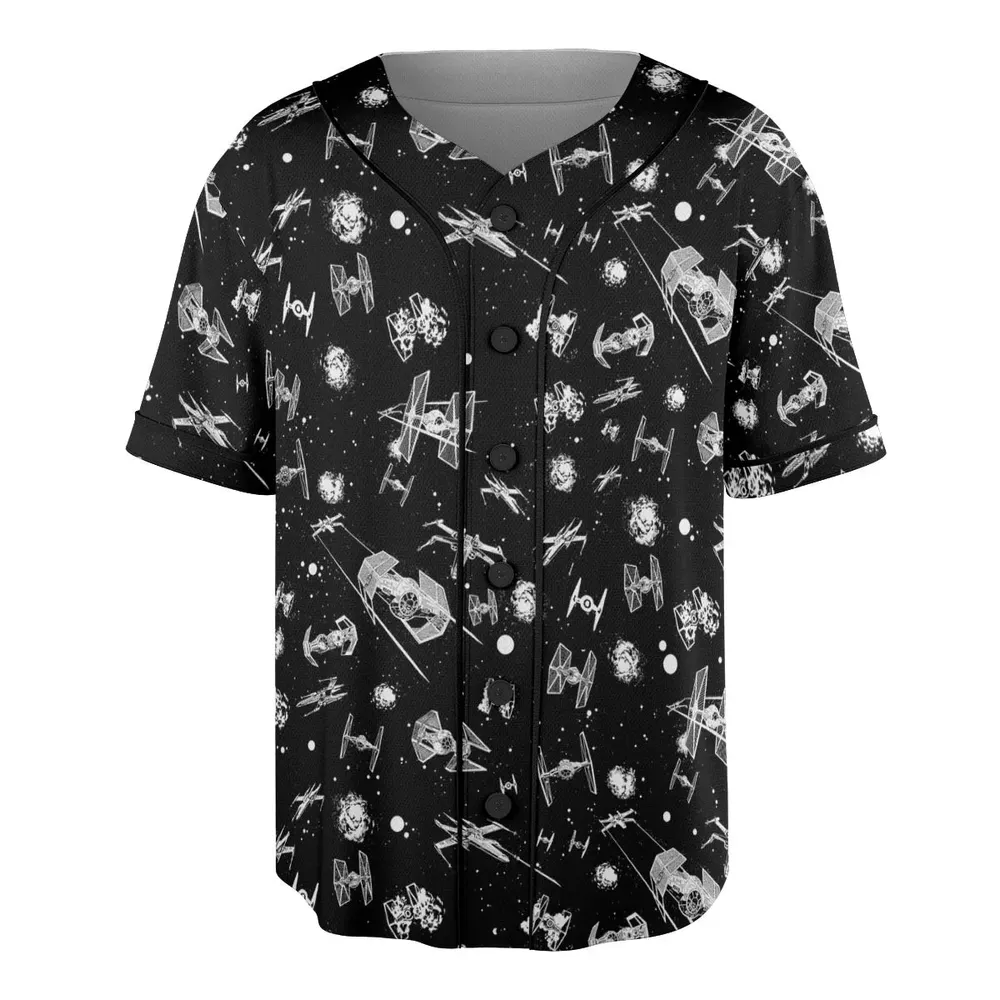 Space Ship Battle Star Wars Unisex Baseball Jersey - 3