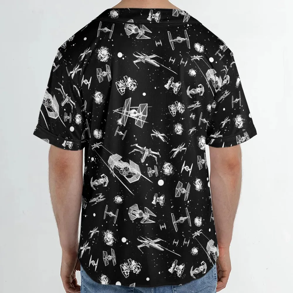 Space Ship Battle Star Wars Unisex Baseball Jersey - 2
