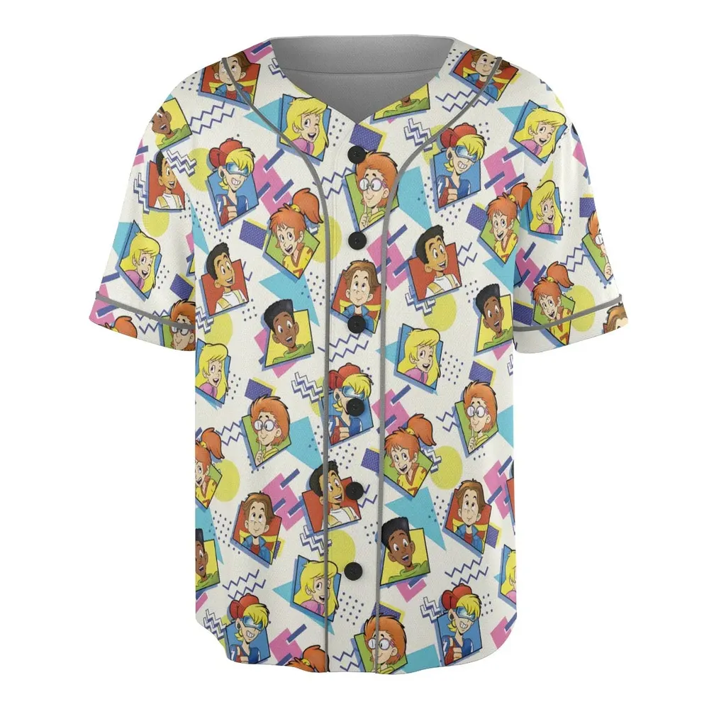 90s Pattern and Kids Club Unisex Baseball Jersey - 3