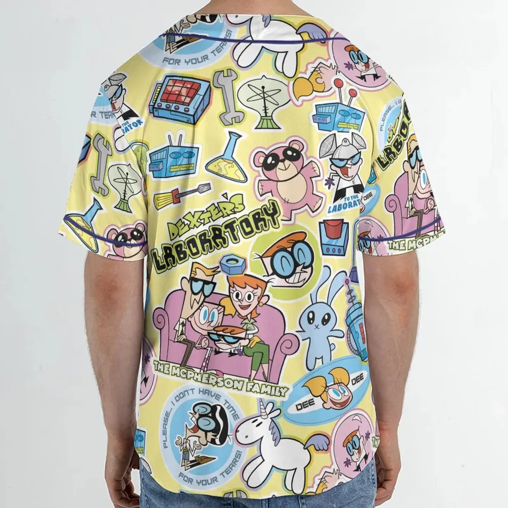 Dee Dee Mandark Dexter's Laboratory Funny Unisex Baseball Jersey - 2
