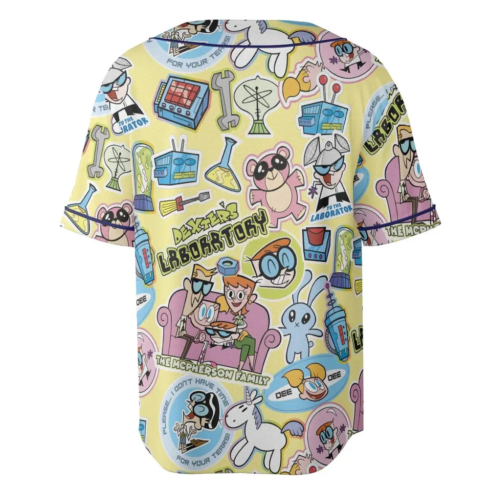 Dee Dee Mandark Dexter's Laboratory Funny Unisex Baseball Jersey - 4