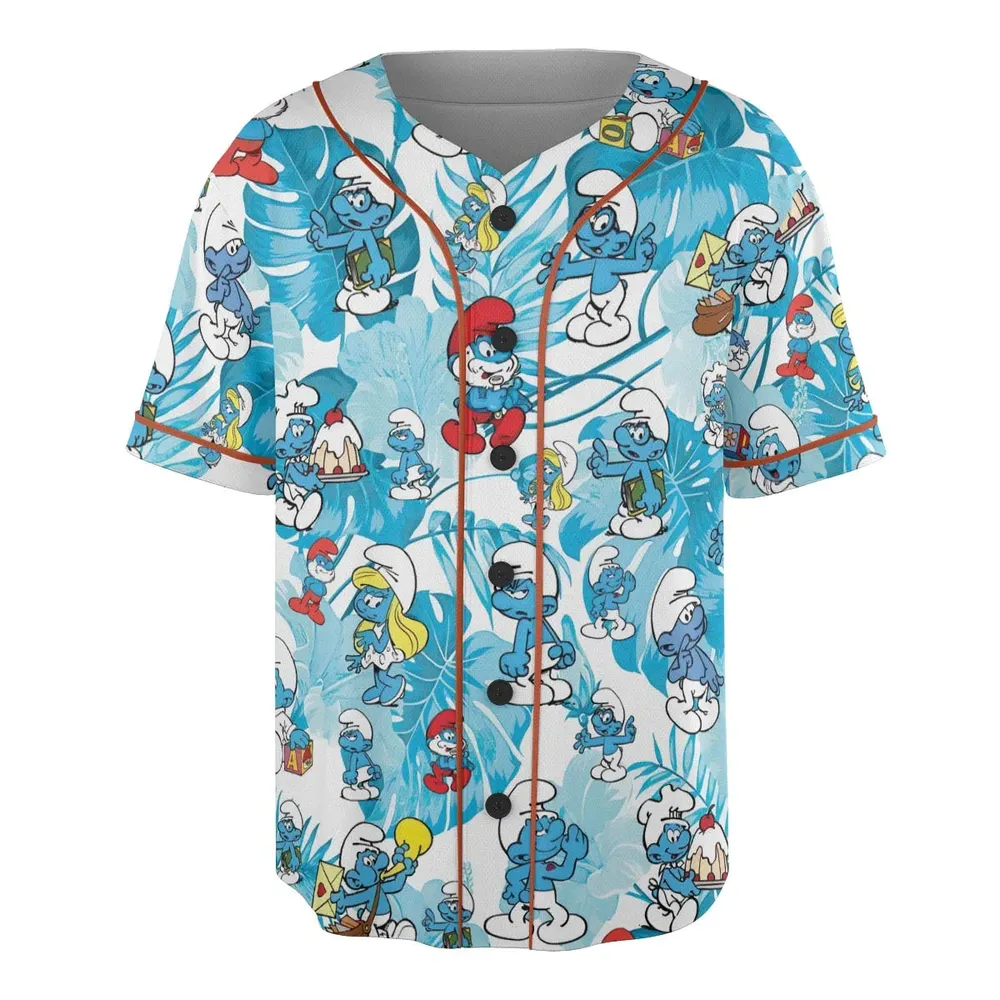 The Smurfs Pattern Unisex Baseball Jersey - 3