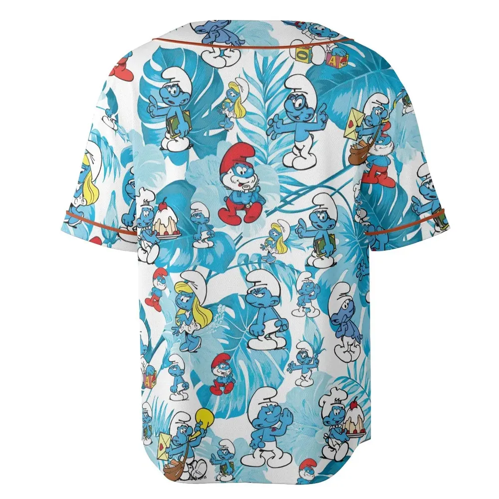The Smurfs Pattern Unisex Baseball Jersey - 4