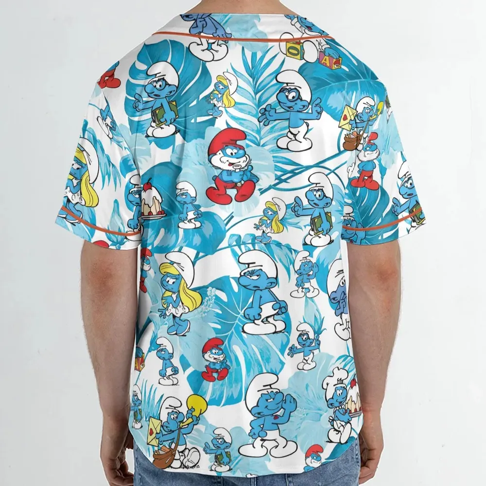 The Smurfs Pattern Unisex Baseball Jersey - 2