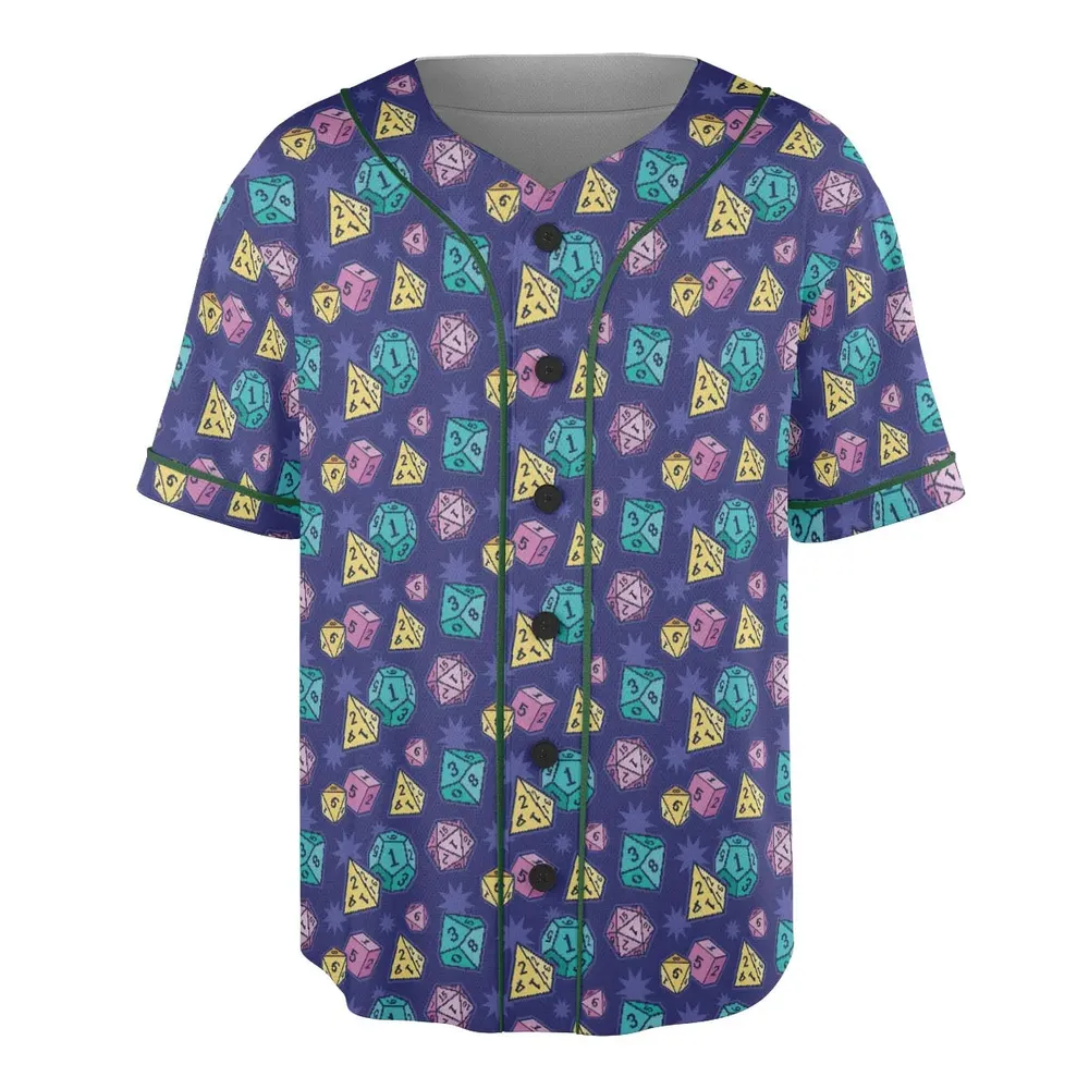 Pixel Dice DnD Unisex Baseball Jersey - 3