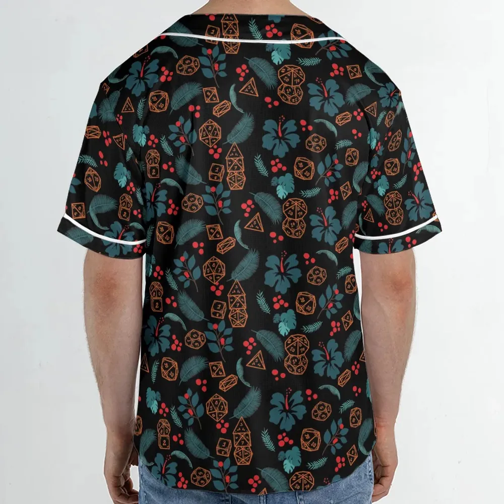 Floral Dice DnD Unisex Baseball Jersey - 2