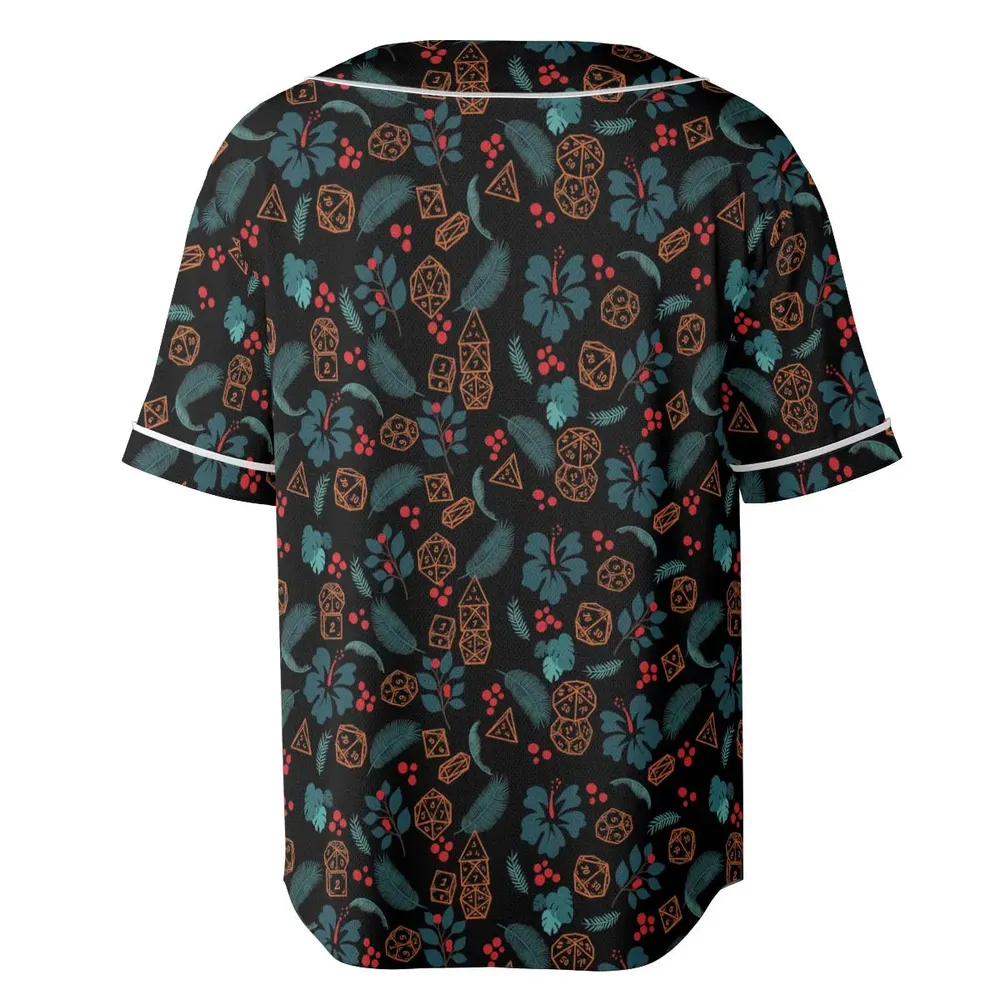 Floral Dice DnD Unisex Baseball Jersey - 4