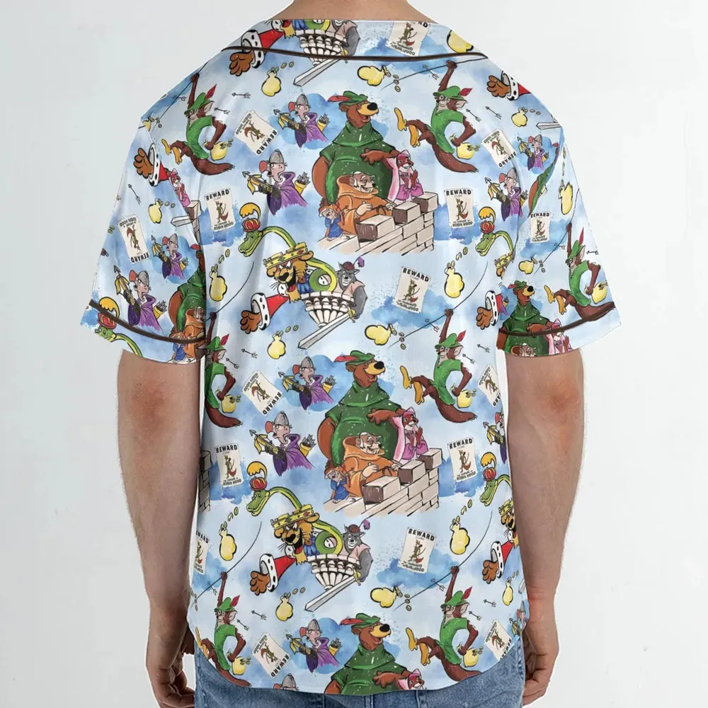 Robin Hood Characters Pattern Unisex Baseball Jersey - 2