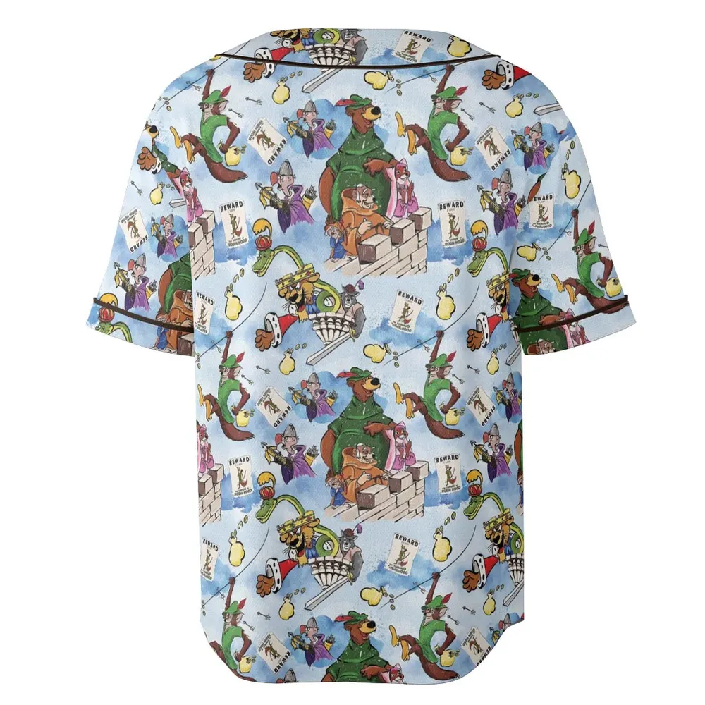 Robin Hood Characters Pattern Unisex Baseball Jersey - 4