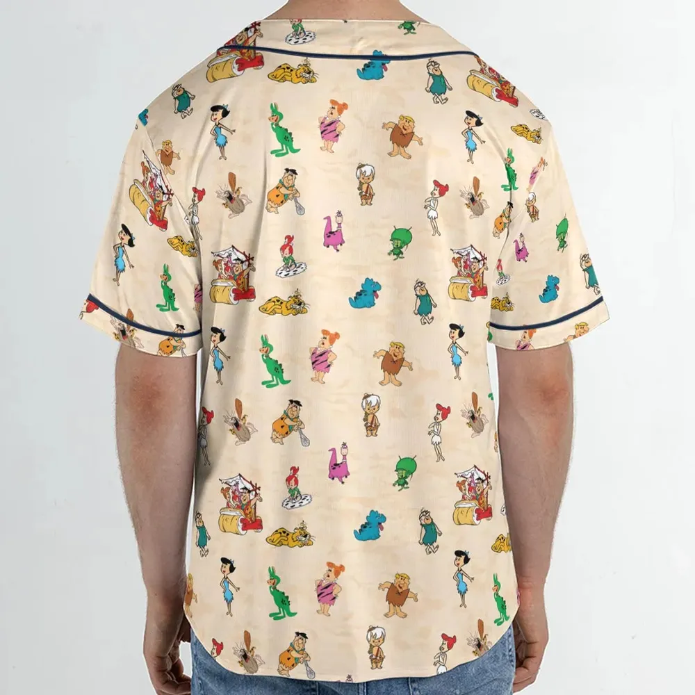 Bedrock The Flintstones Unisex Baseball Jersey - 2