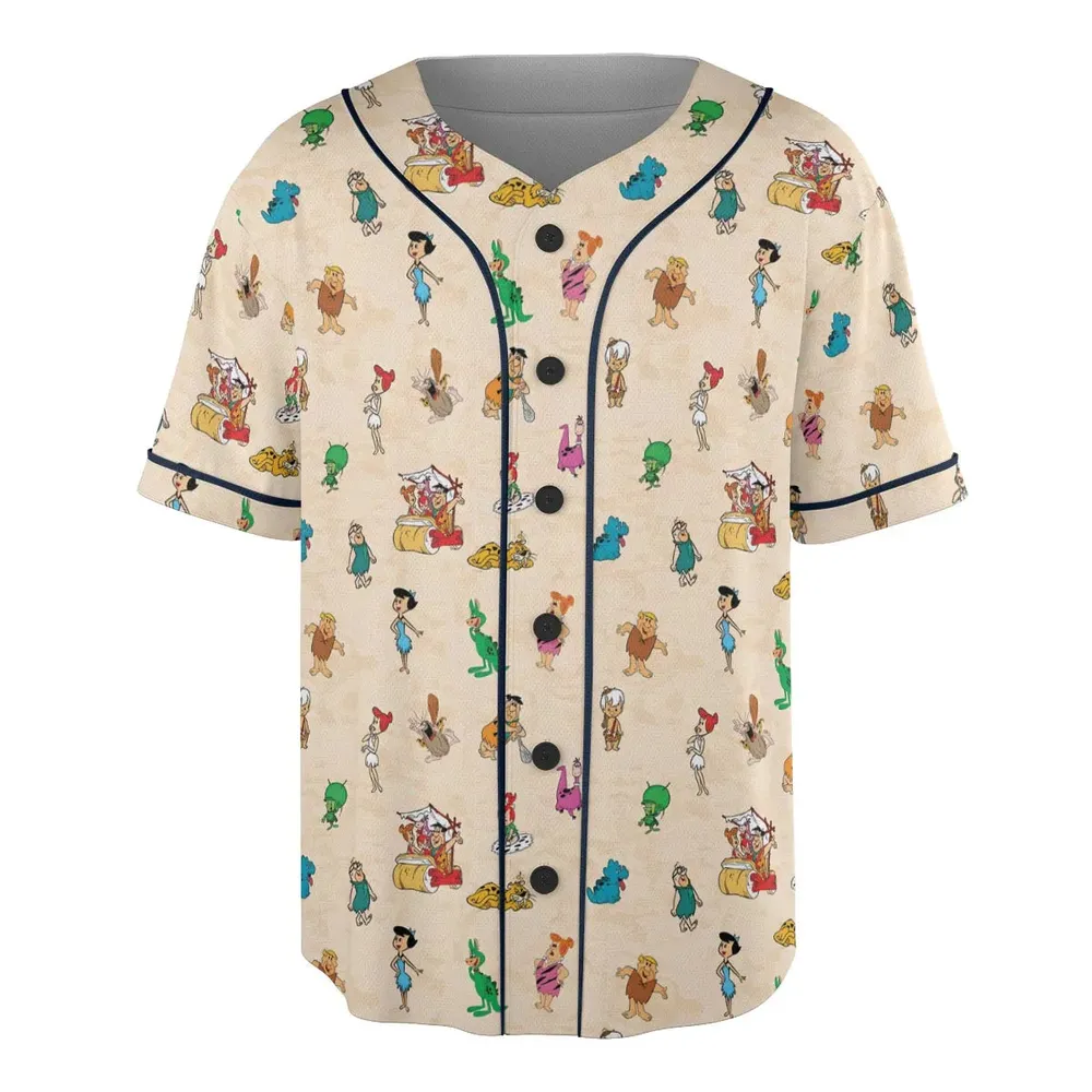 Bedrock The Flintstones Unisex Baseball Jersey - 3