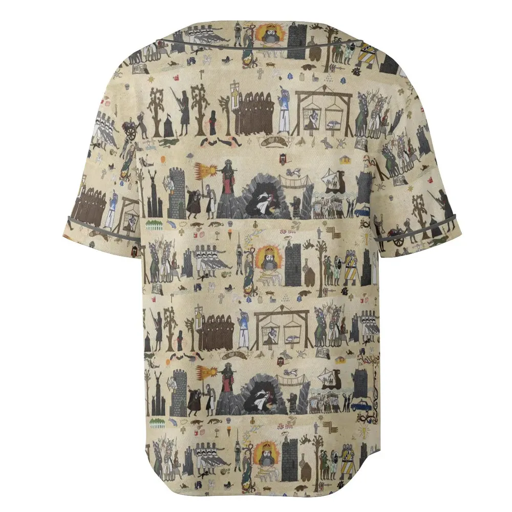 Bayeux Tapestry Monty Python Unisex Baseball Jersey - 4