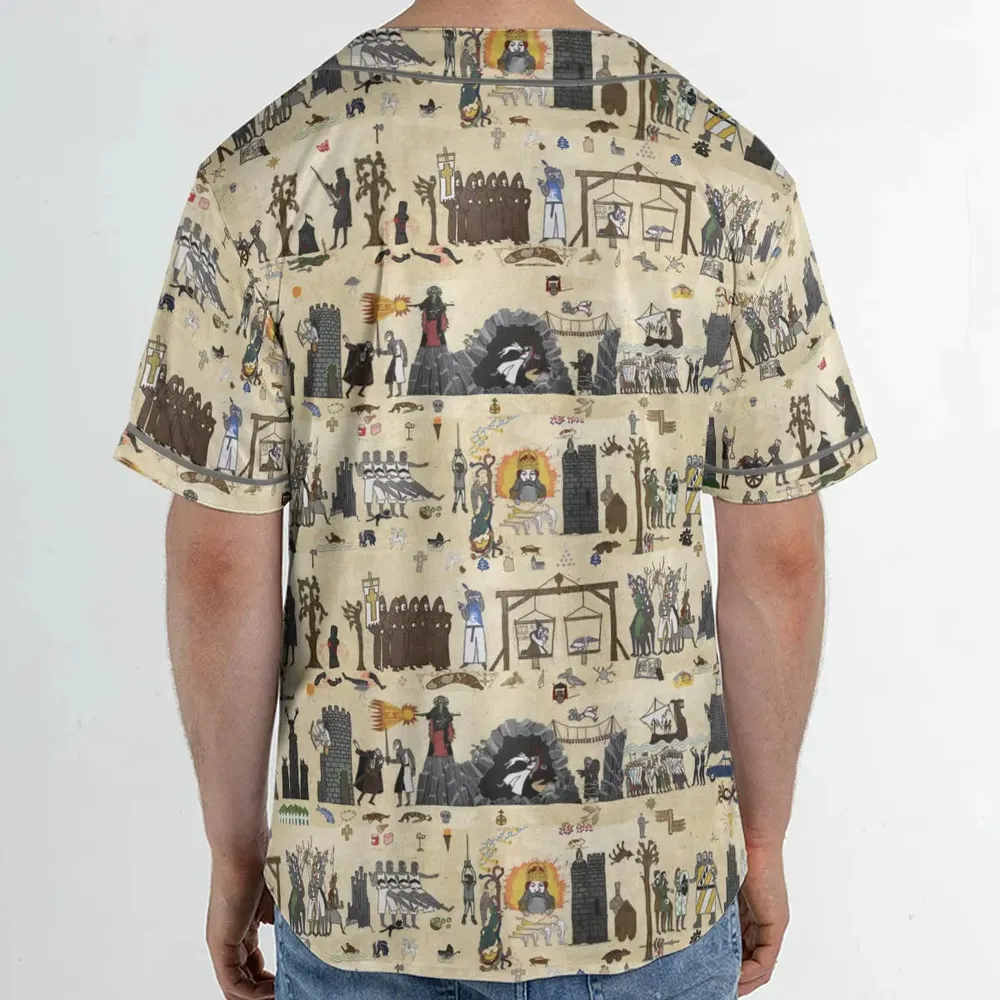 Bayeux Tapestry Monty Python Unisex Baseball Jersey - 2