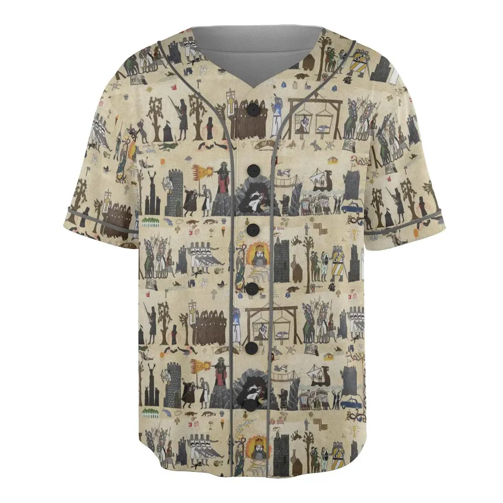 Bayeux Tapestry Monty Python Unisex Baseball Jersey - 3