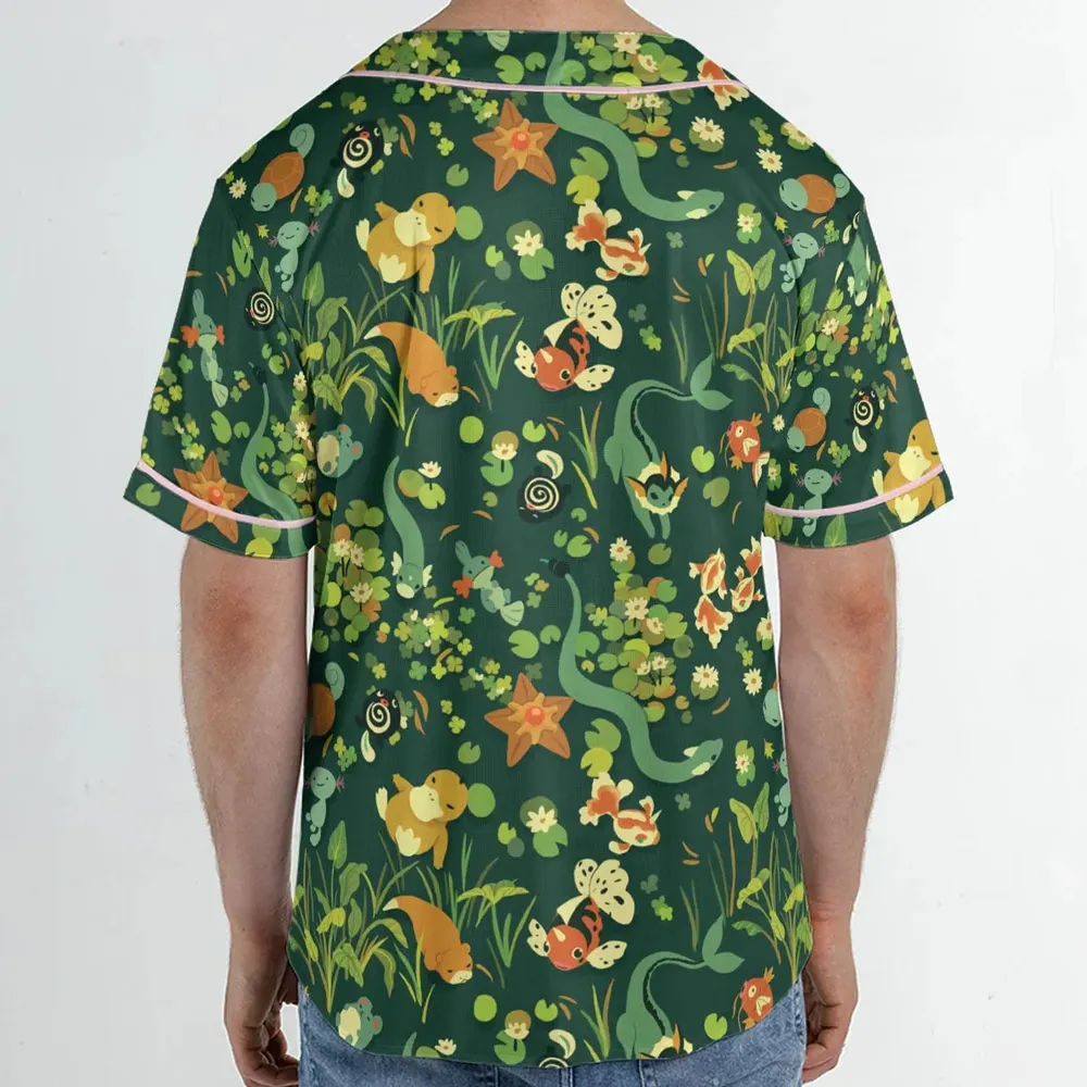 Under Water Type Pokemon Unisex Baseball Jersey - 2