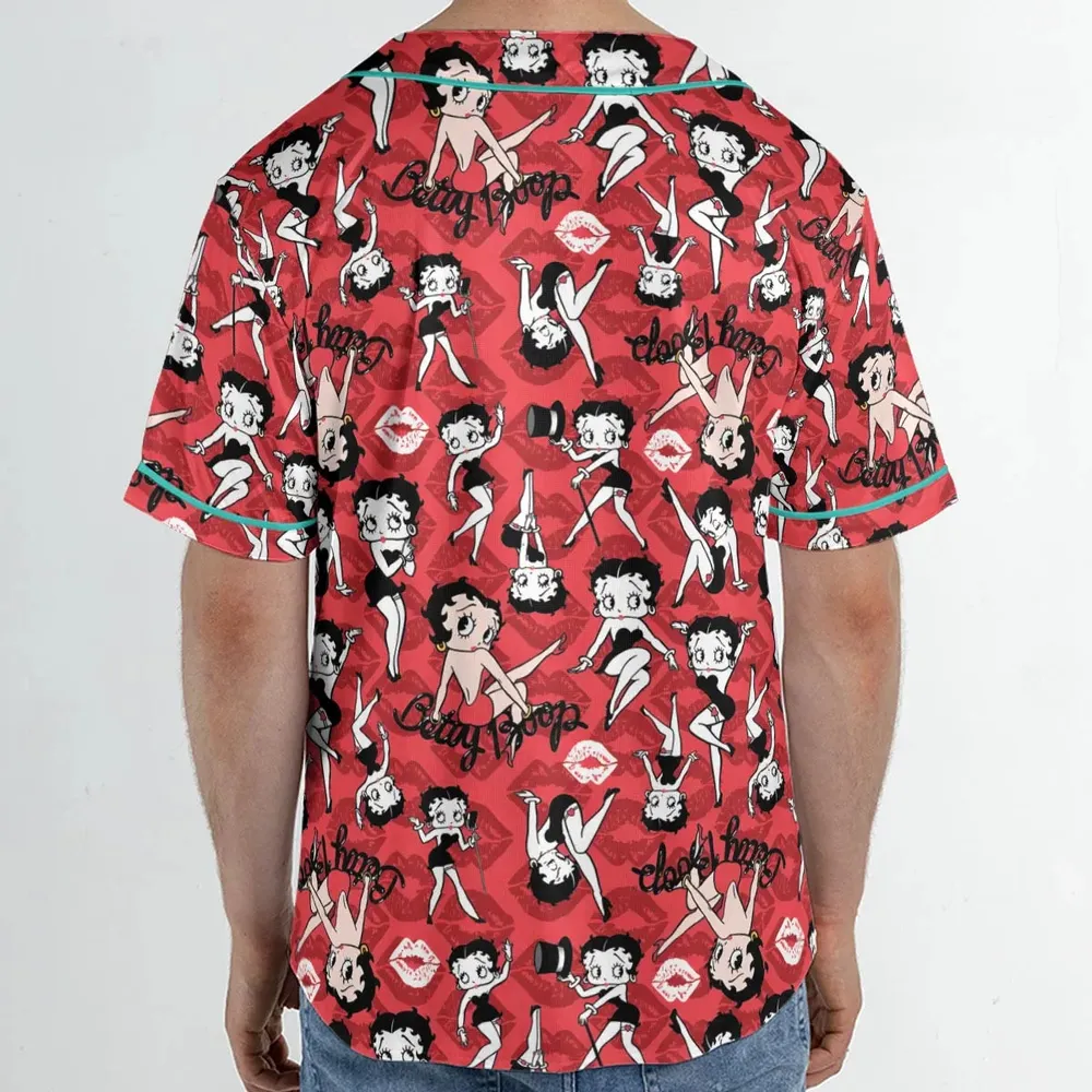 Betty Boop Singer Cartoon Sexy Unisex Baseball Jersey - 2