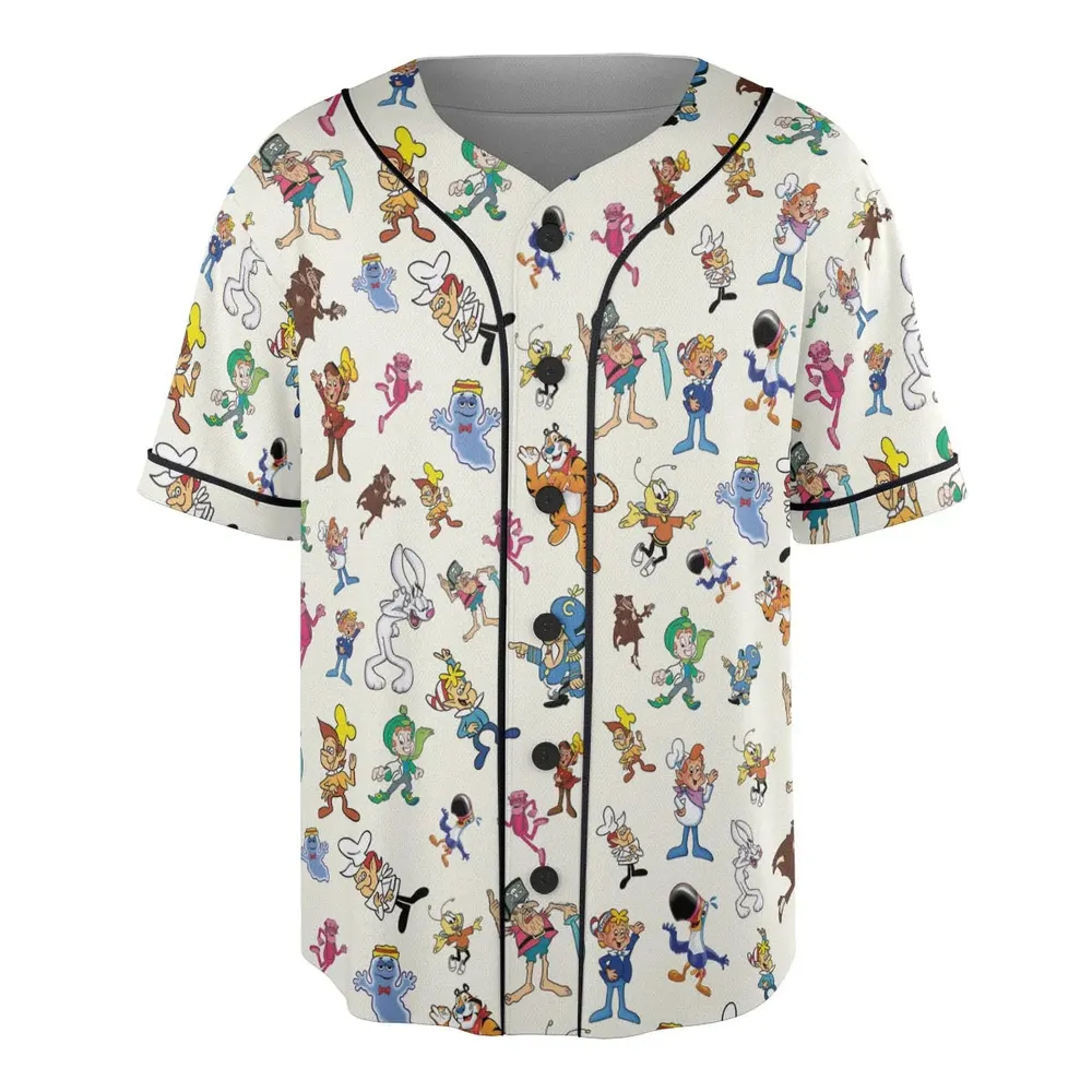 80s 90s Commercial Mascot Cereal Unisex Baseball Jersey - 3