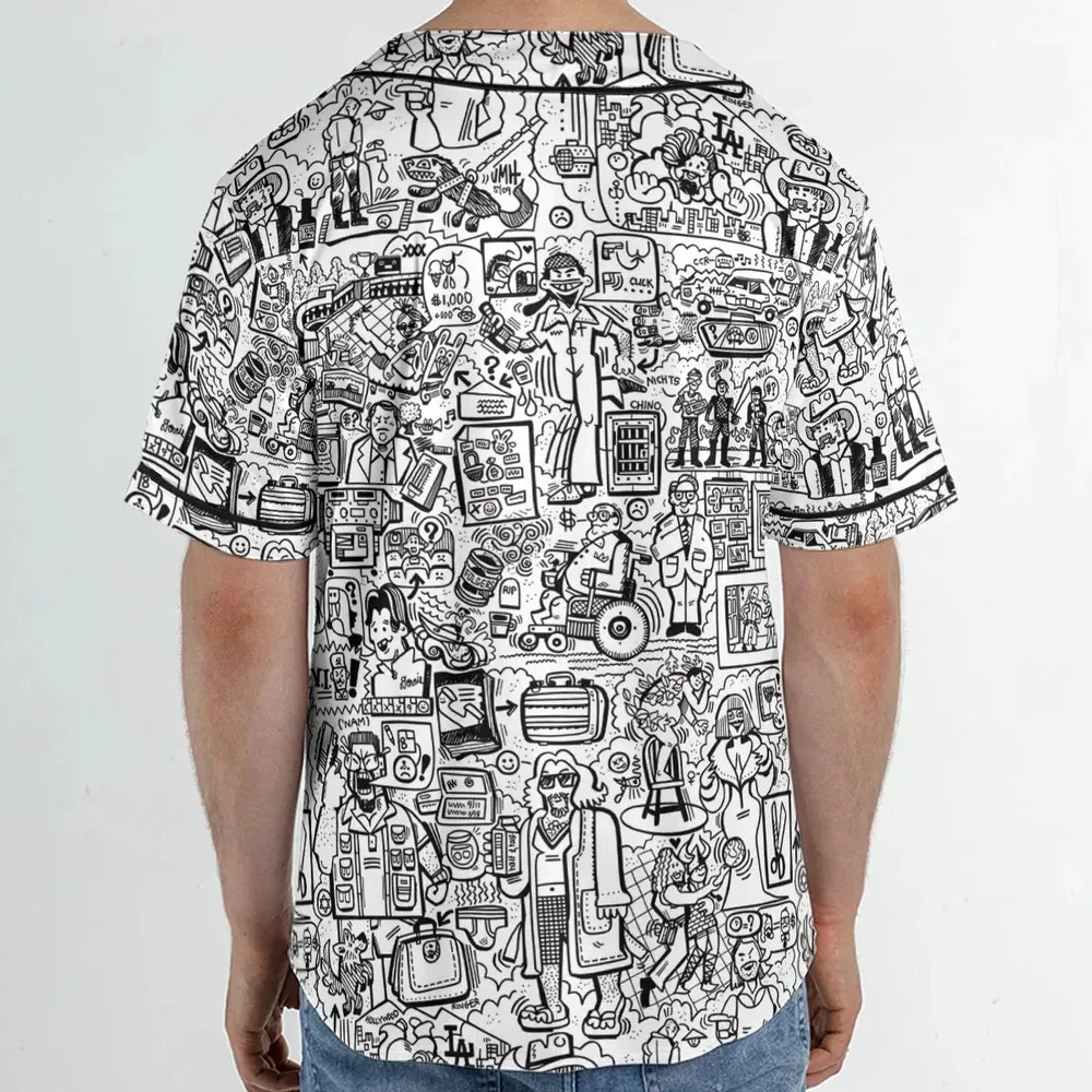 The Big Lebowski Doodles Unisex Baseball Jersey - 2