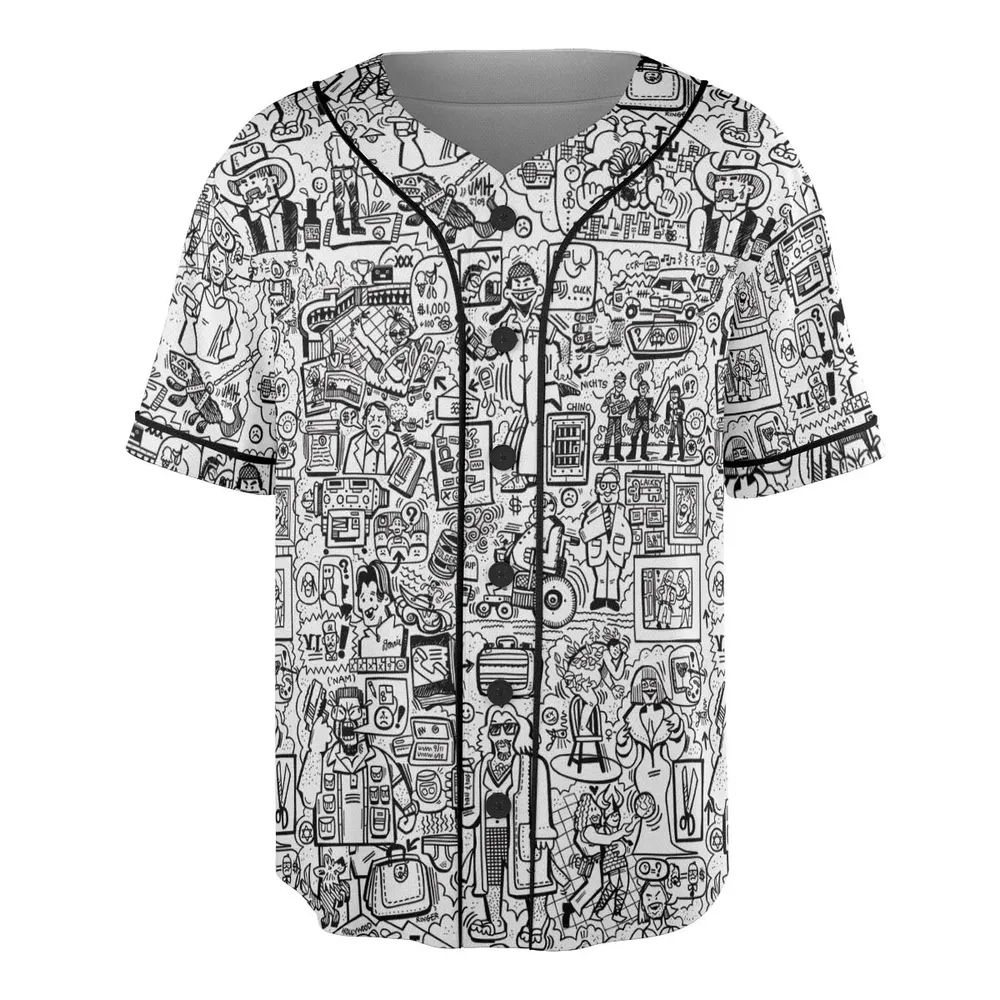 The Big Lebowski Doodles Unisex Baseball Jersey - 3