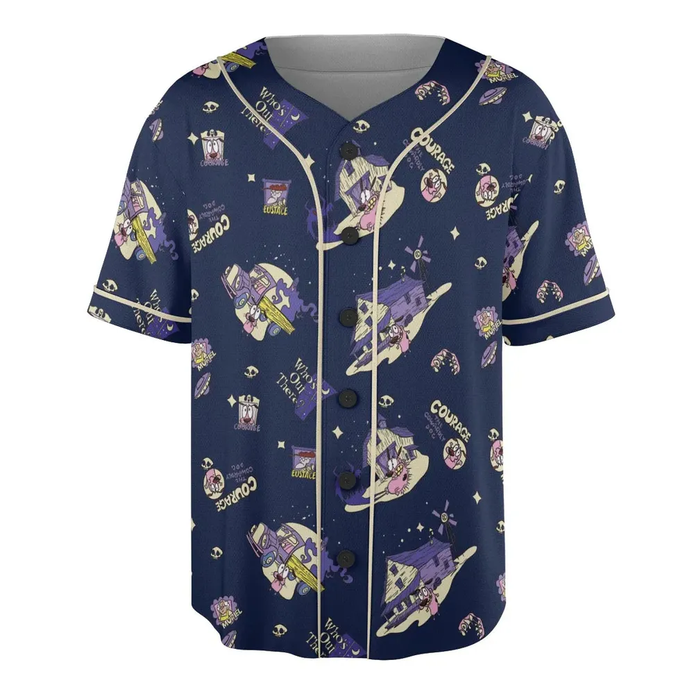 Courage the Cowardly Dog Scenic Unisex Baseball Jersey - 3