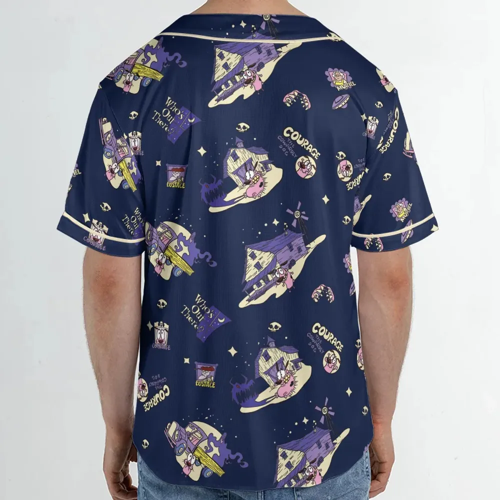 Courage the Cowardly Dog Scenic Unisex Baseball Jersey - 2