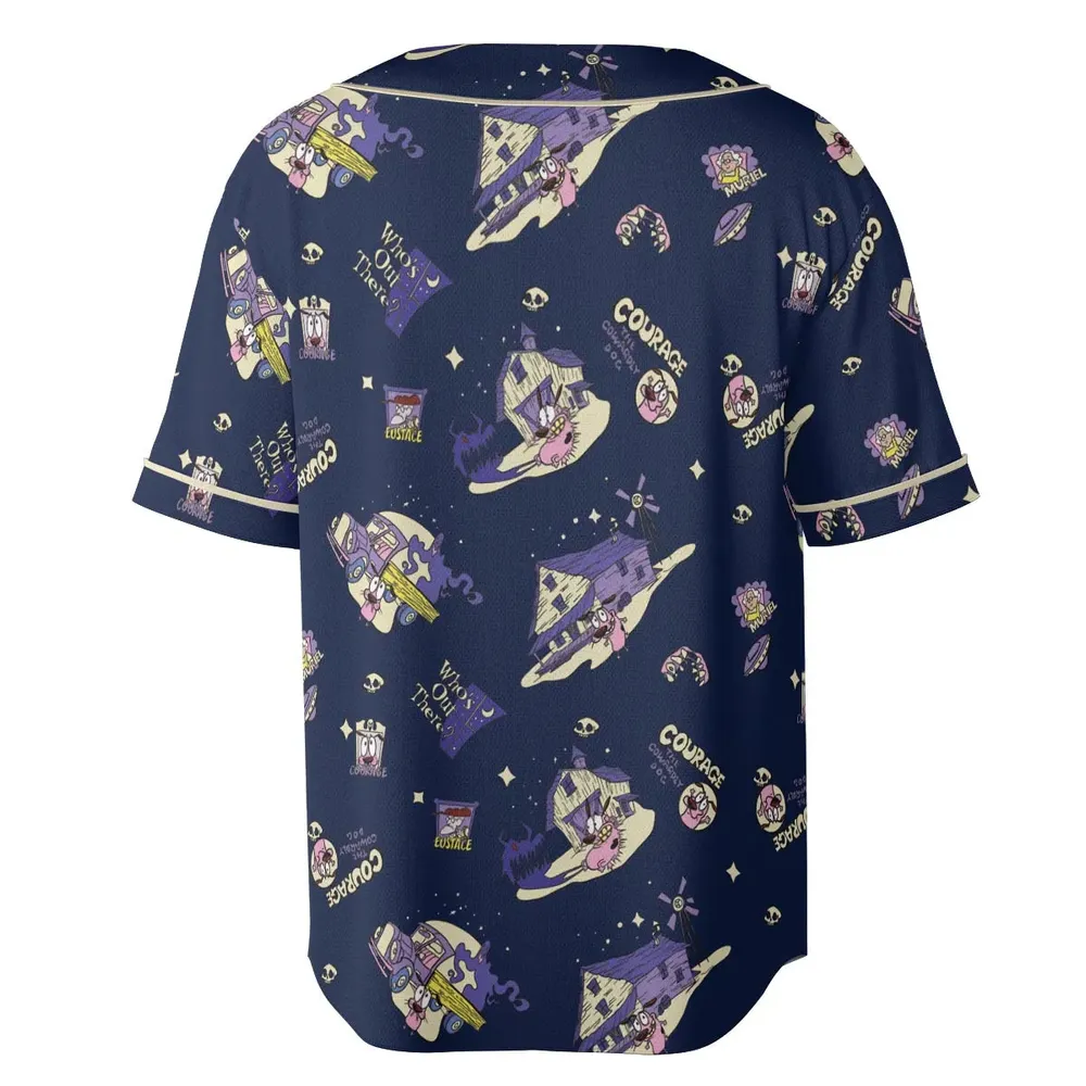 Courage the Cowardly Dog Scenic Unisex Baseball Jersey - 4