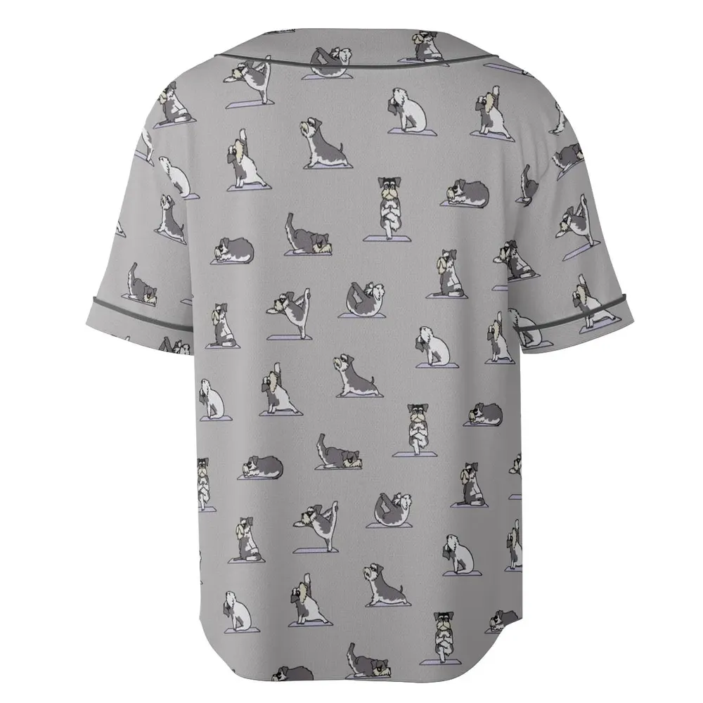 Miniature Schnauzer Yoga Pattern Unisex Baseball Jersey - 4