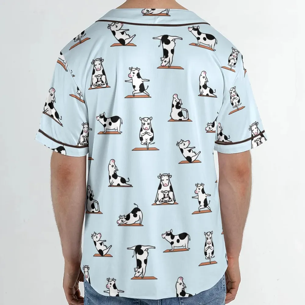 Moo Yoga Pattern Unisex Baseball Jersey - 2