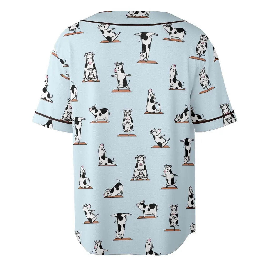 Moo Yoga Pattern Unisex Baseball Jersey - 4