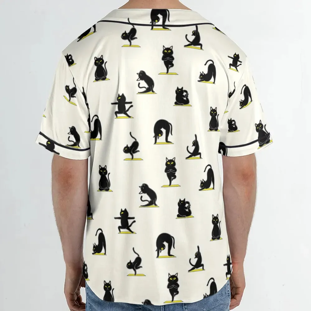 Bombay Cat Yoga Pattern Unisex Baseball Jersey - 2